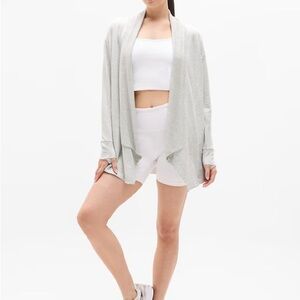 Athleta Gray Open Front Cardigan